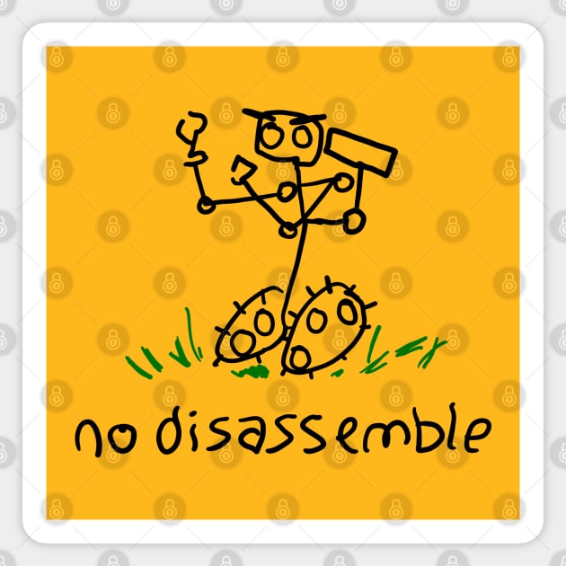 No Disassemble - primitive - transparent Sticker by CCDesign